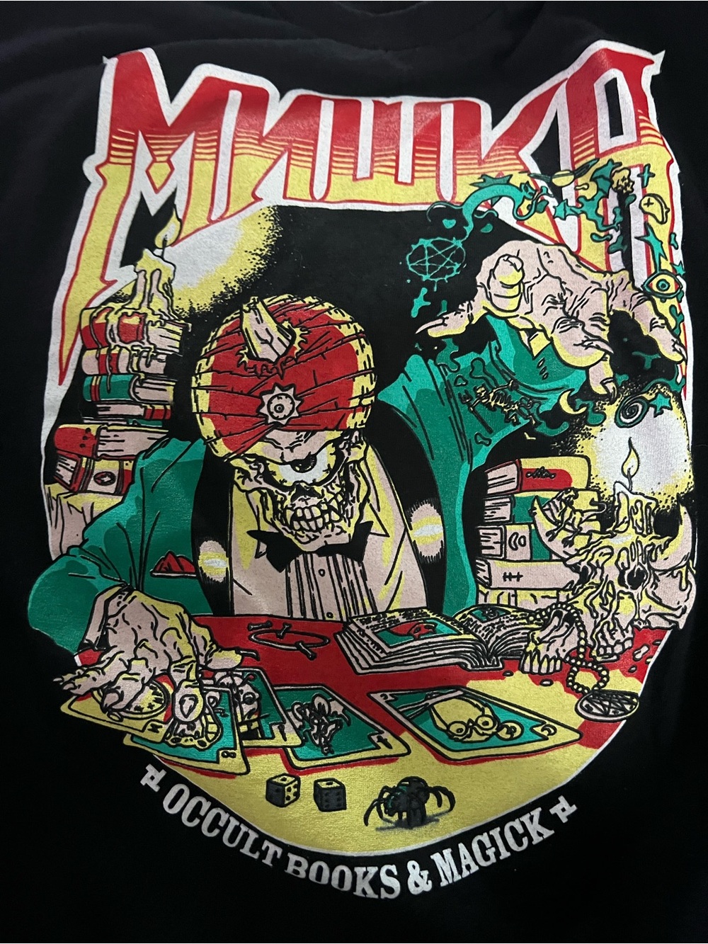 Vintage MNWKA Men's Black RARE Graphic Occult Books & Magick 90’s Hip Hop Tee